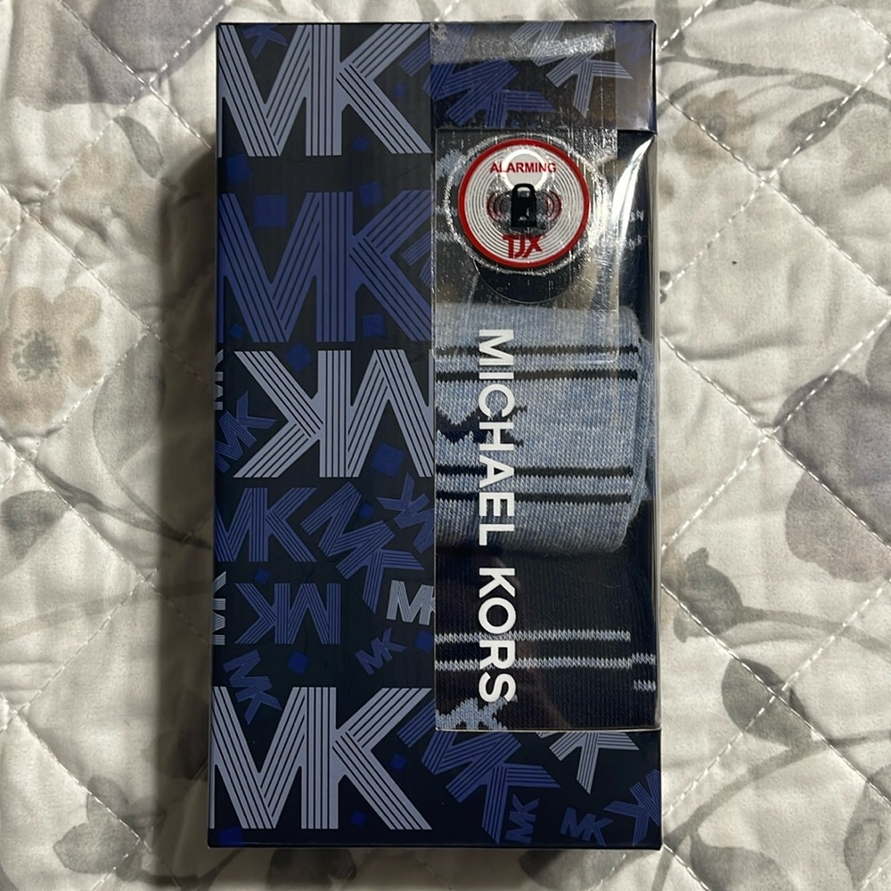 New Michael Kors set/3 blue dress crew socks